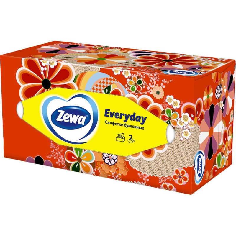 Салфетки косметические ZEWA Everyday 2-сл 250шт/уп 8679