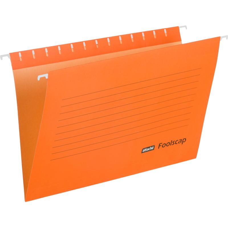Папка подвесная Attache Foolscap, картон оранжевый, до 200л., 5шт/уп