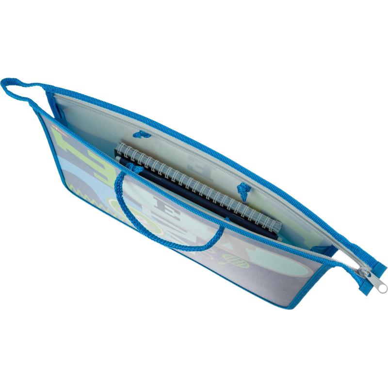 Папка для тетрадей  Team салат А4 на молн с руч,пластик, 45мм,ПТ-15