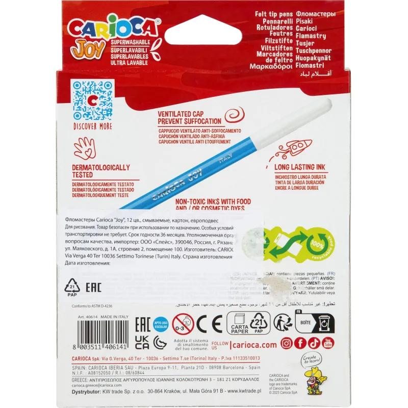 Фломастеры наб. 12цв.,CARIOCA JOY, 40614