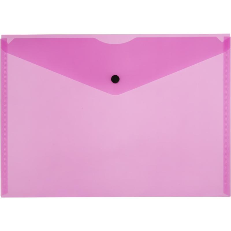 Папка-конверт на кнопке Attache Neon А4 180мкм 8шт/уп оранж,жлт,салат,роз