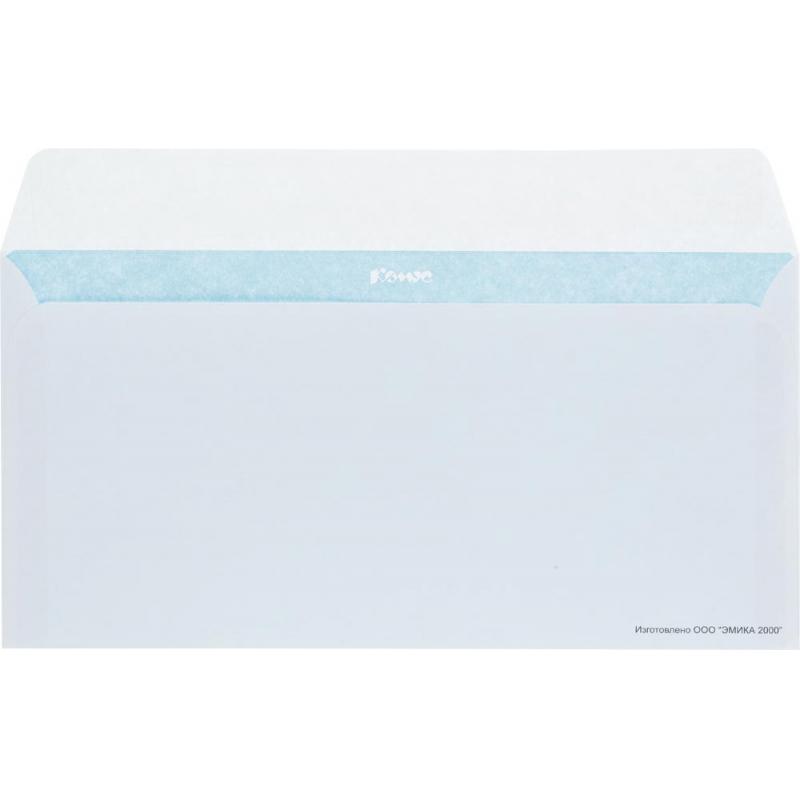 Конверт белый E65 стрип 110х220 80г КОМУС 1000шт/ уп