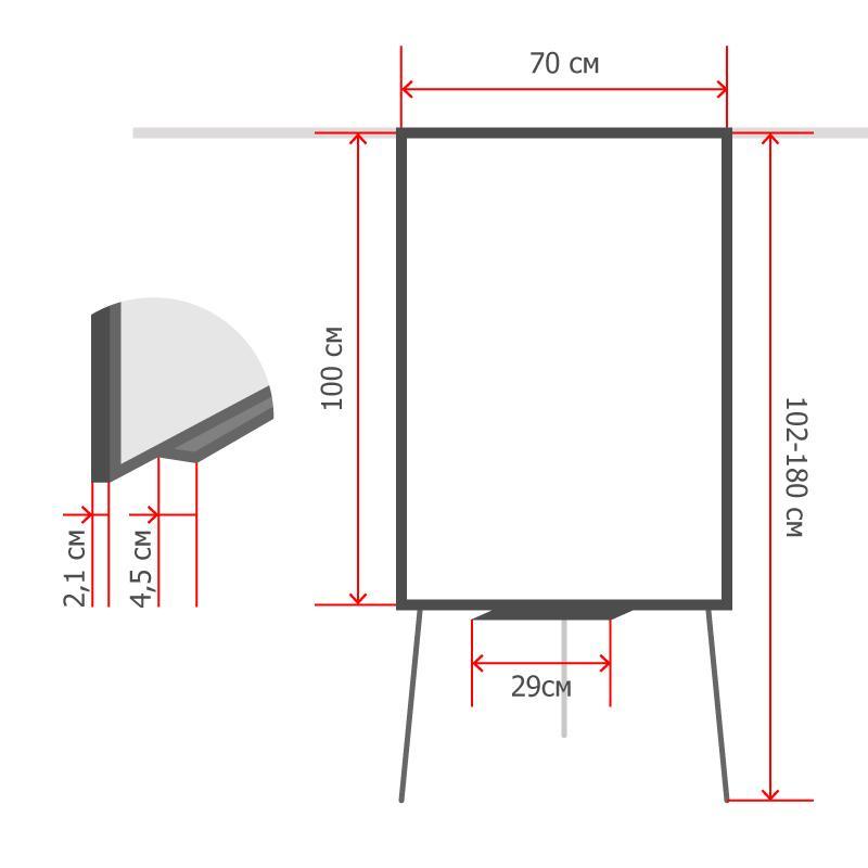 Флипчарт на треноге с выдвижной планкой