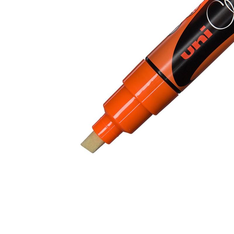 Маркер меловой UNI PWE-8K, флуоресцентно-оранжевый, до 8.0 мм.