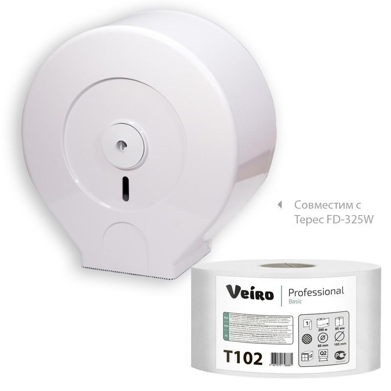 Бумага туалетная д/дисп Veiro Q2 Basic 1сл серая вторич 200м 12рул/уп_T102