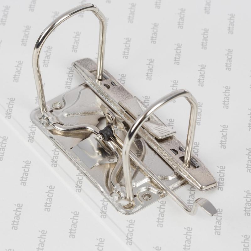 Папка-регистратор 75мм Attache А4, темно-сер., тиснение кожа, мет. угол