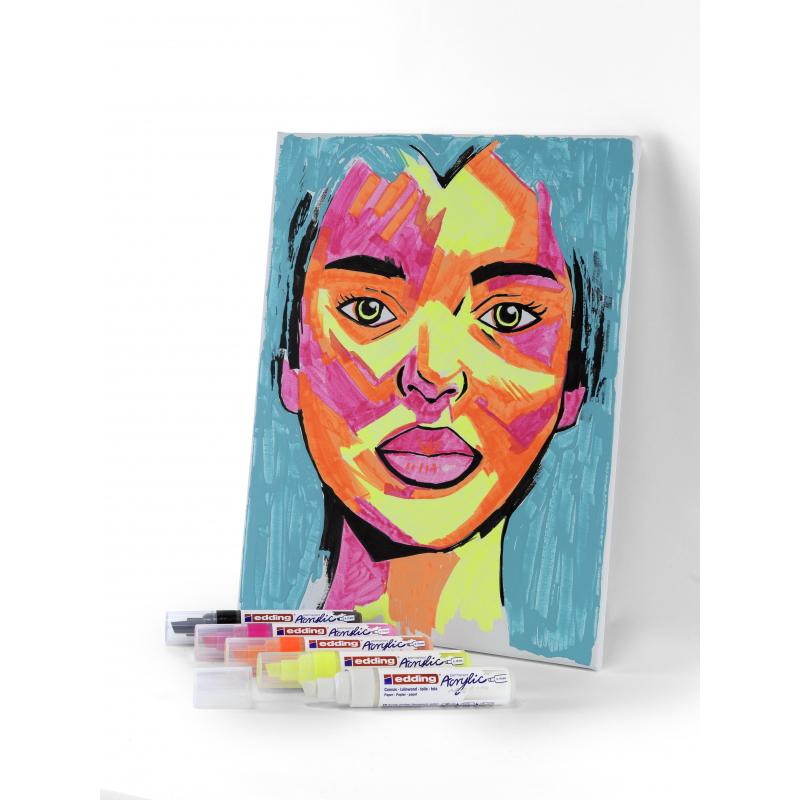 Маркер акриловый двусторонний 3D Edding 5400/904. Цвет Зеленый мох