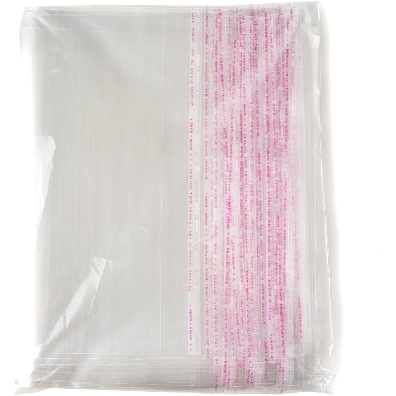 Пакет БОПП 250ммx350мм+40мм клапан со скотчем 30 мкм, 100 шт/уп