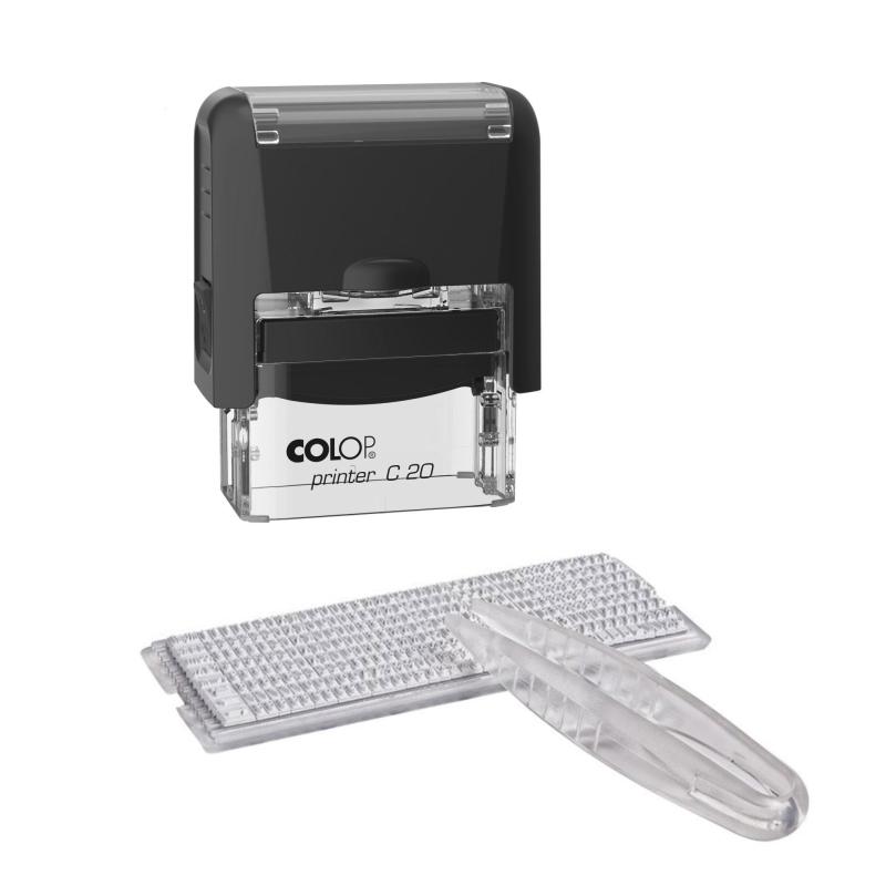 Штамп самонаборный NEW Printer С20-Set 4 стр.14х38мм 1 касса корпус черный