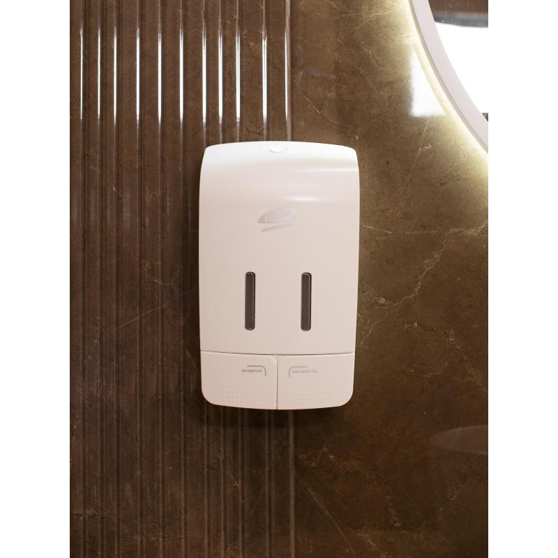 Дозатор для жидкого мыла Luscan Professional Etalon 2x550мл белый