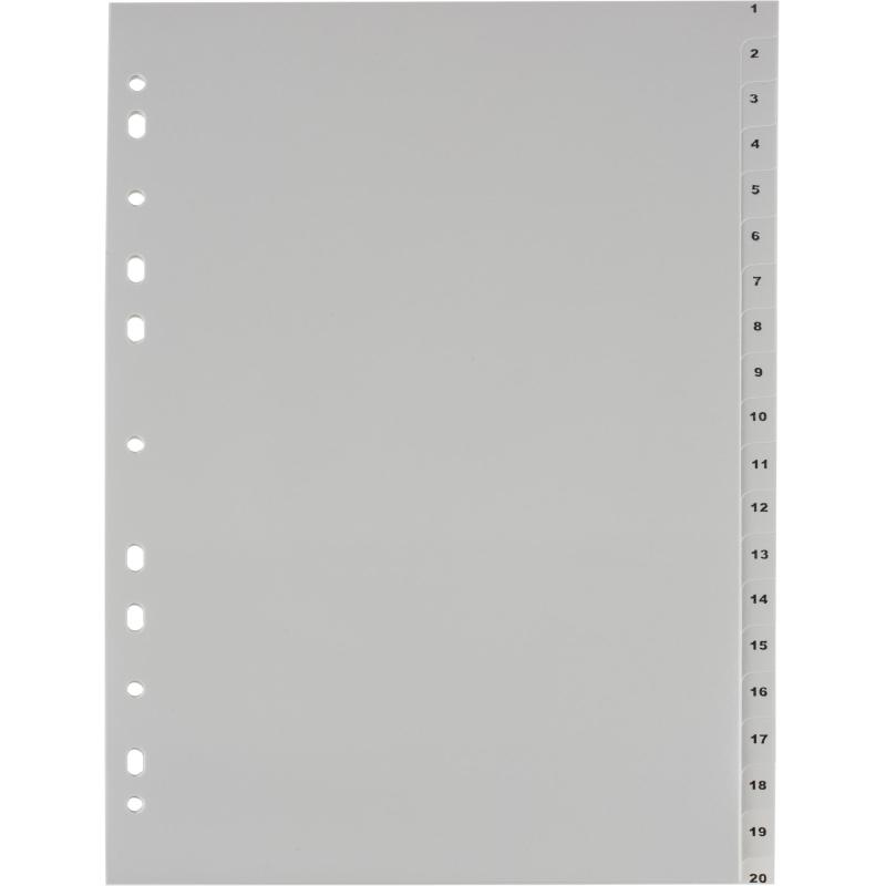 Разделитель листов 20л. цифровые пластик.Комус