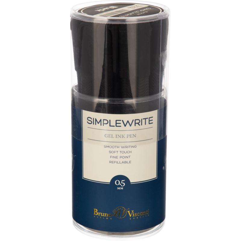 Ручка гелевая неавтомат. SimpleWrite BLACK 0,5мм,черная 20-0067