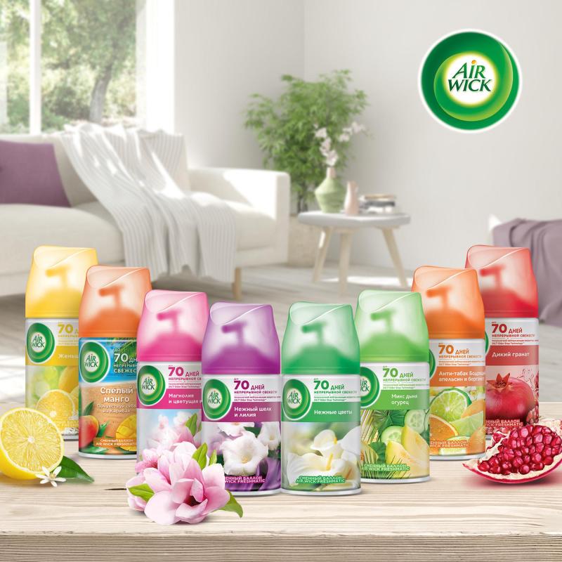 Баллон сменный для автоосвежителя Air Wick Микс дыня огурец, 250мл