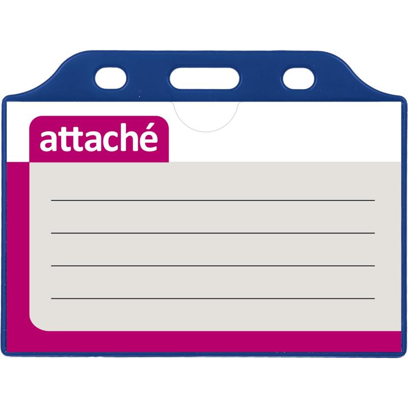 Бейдж Attache горизонтальный 85х55, синий, T-732H