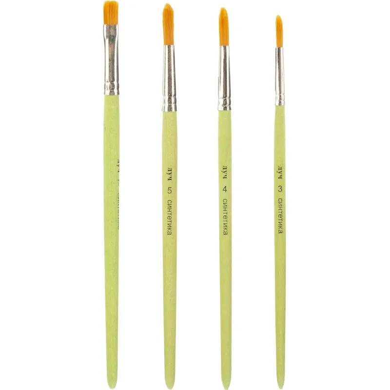 Набор кистей ZOO,4шт.СИНТЕТИКА(круглые №3,4,5;плоская №7 33С 2186-08