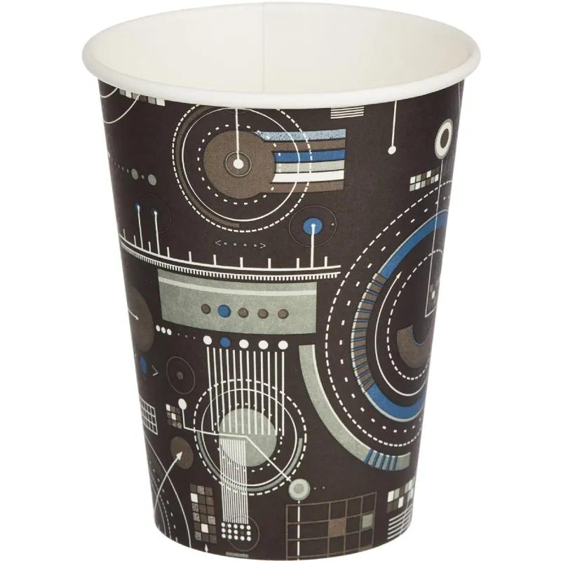 Стакан одноразовый бум 1-сл 350 мл d-90мм Механизмы (MIX) 50шт/уп