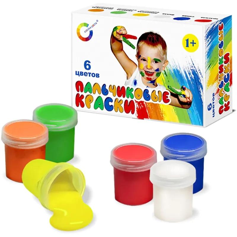 Краски пальчиковые комб. Азбука Цвета набор 6цв.х40мл 91К-6.40-00