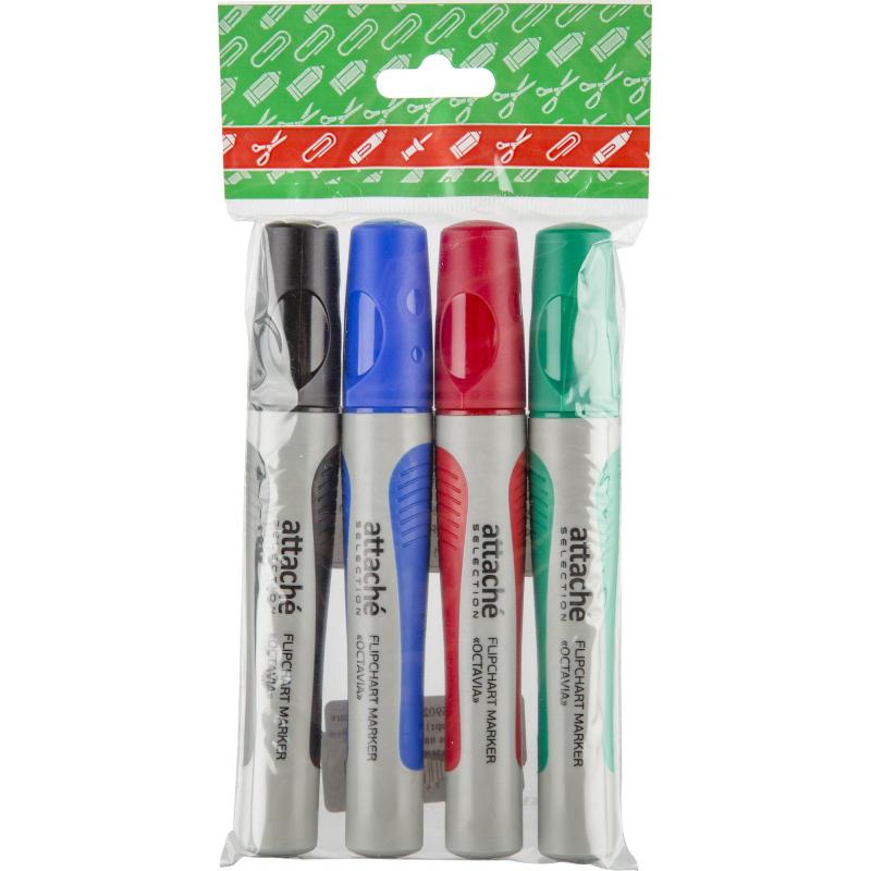 Набор маркеров для флипчартов Attache Selection Octavia набор 4цв., 2-3мм