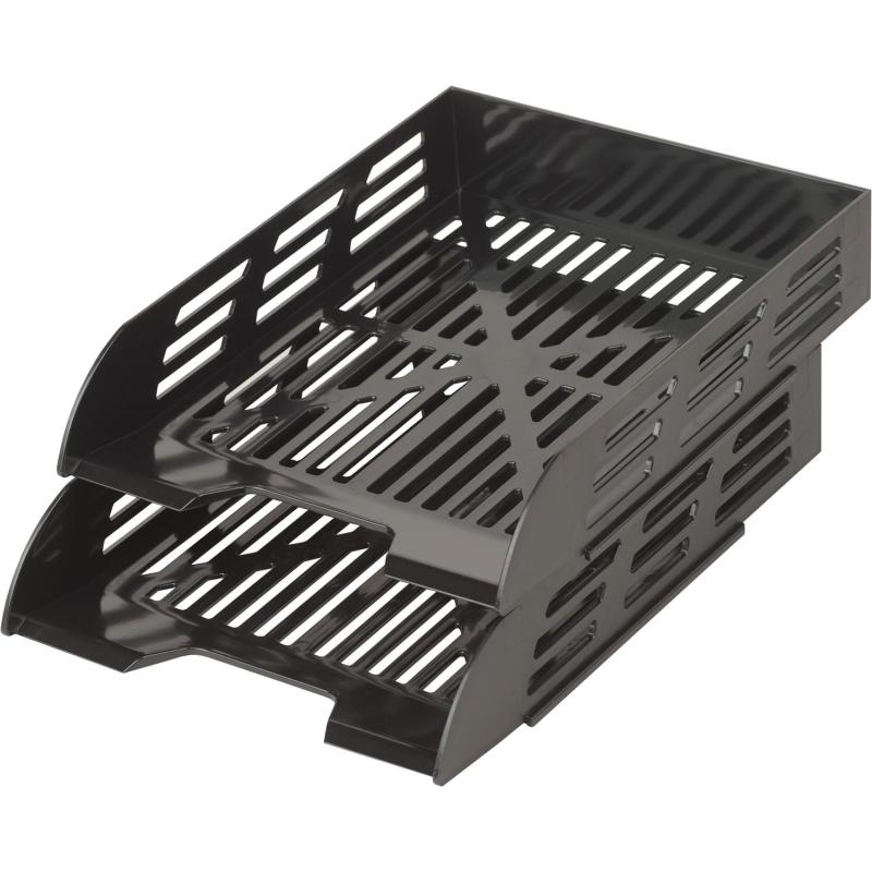 Лоток горизонтальный для бумаг Attache 2шт/на на металл стержнях черный