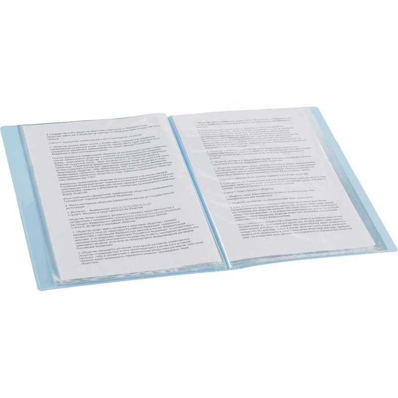 Папка файловая 20файлов А4Комус Русская серия Arctic голуб 900мкм внут карм