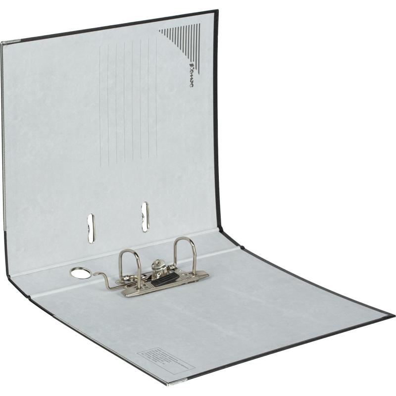 Папка-регистратор Комус Экономи 50мм черная, ПБП1, карм.кор., мет.уг