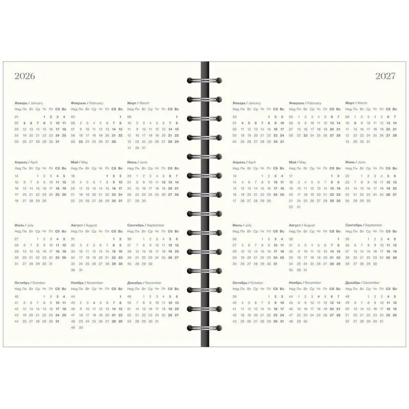 Ежедневник датированный 2026 IF 14х20см 160л, на спир, Basic I1751emb/black