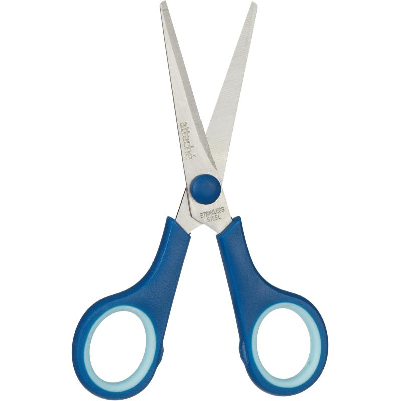 Ножницы Attache 140 мм с пласт. прорезин. ручками, цвет синий