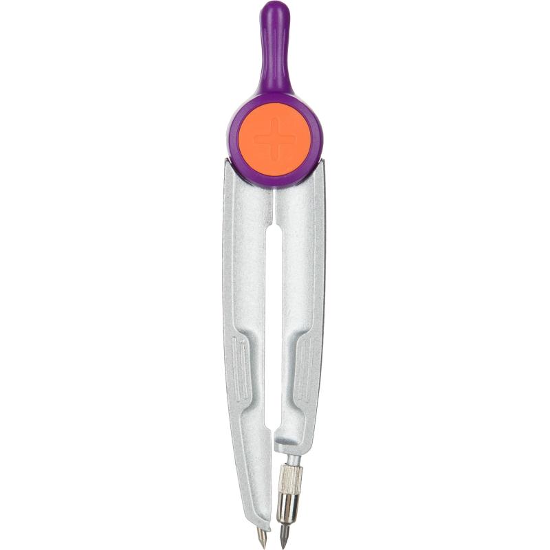 Готовальня 5 пр/наб циркуль 120мм фиолетов/роз пласт.пенал S50005