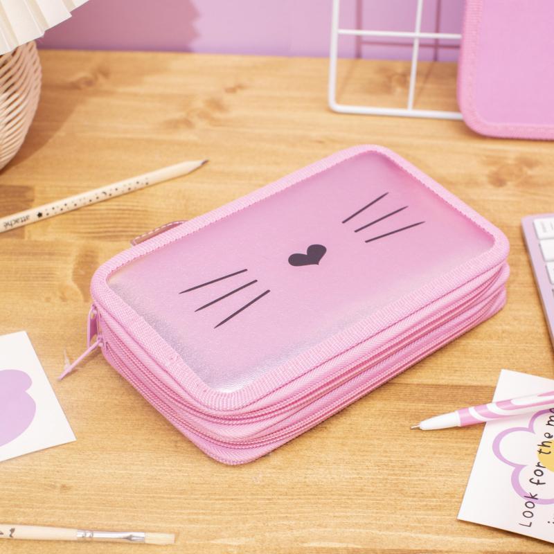 Пенал  Kitty 2 отд., кож/зам голография, 190х110 мм, ПКЗ 11-112