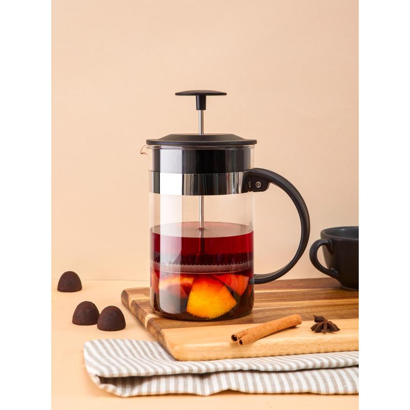 Френч-пресс 800мл Анксери боросил.стекло, пластик ручка, нерж. сталь (B05)