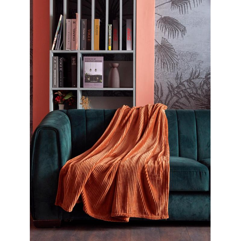 Плед микрофибра Luscan, фактура шоколадный 200х220