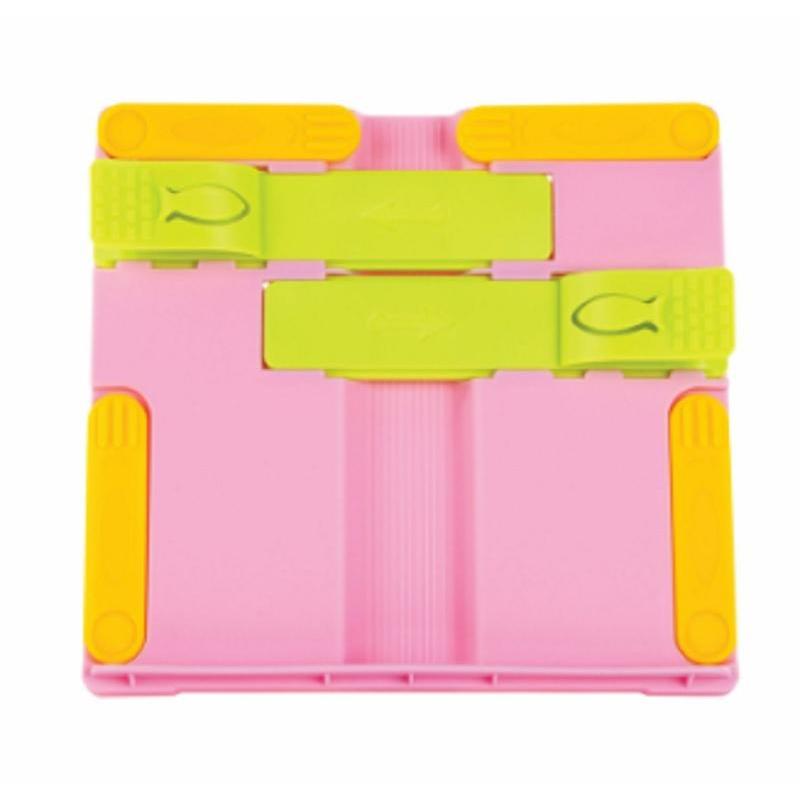 Подставка для книг с боковыми зажимами, пластик, розовая