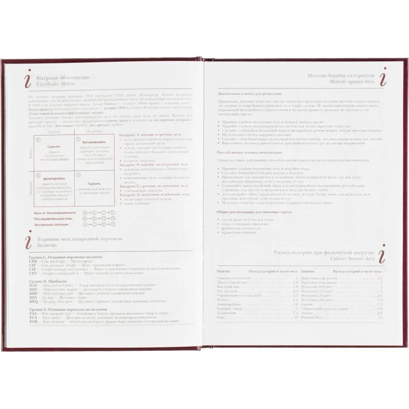 Ежедневник датированный 2026 А5+ IDEAL NEW бордовый 3-344/04