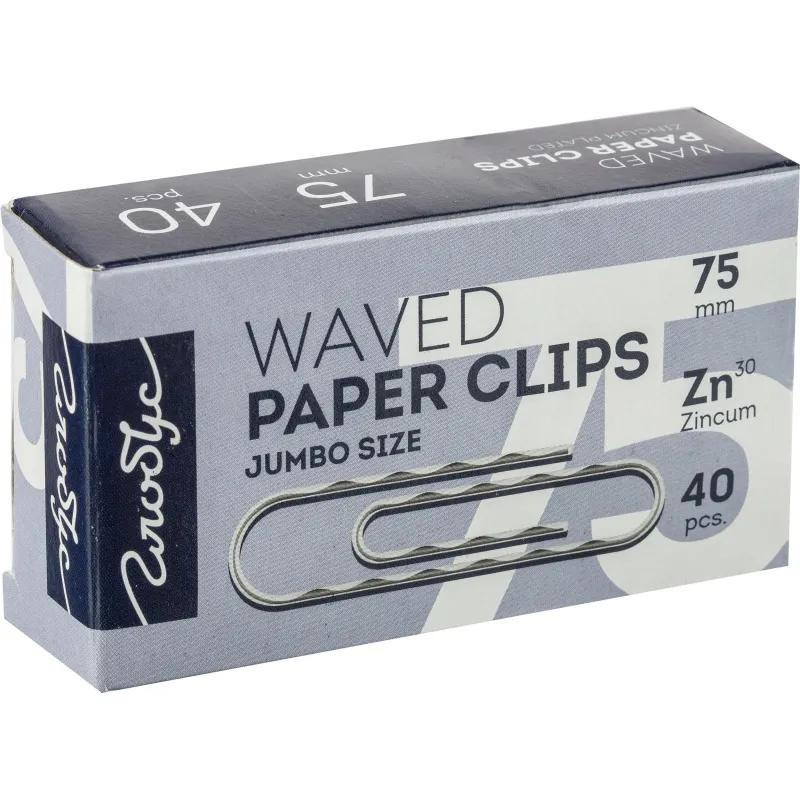 Скрепки Глобус Г75-40Ц оцинкованные,75 мм,гофрированные,40 шт/уп