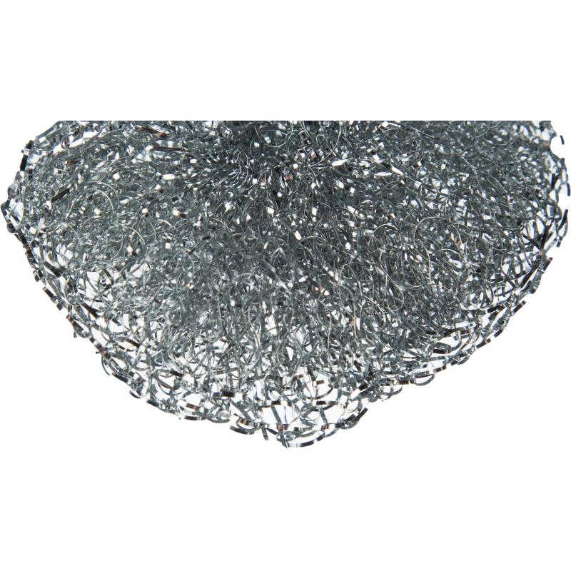 Губка-мочалка металлическая для мытья посуды 80x80x25мм 12г 5шт/уп