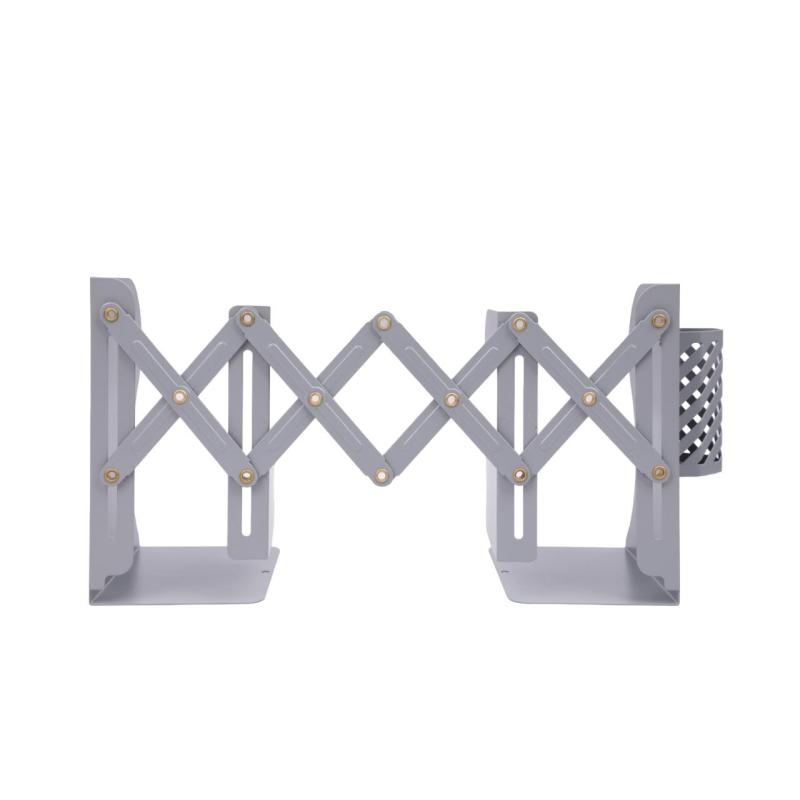 Подставка для книг и учебников раздвижная, со стаканом, серая