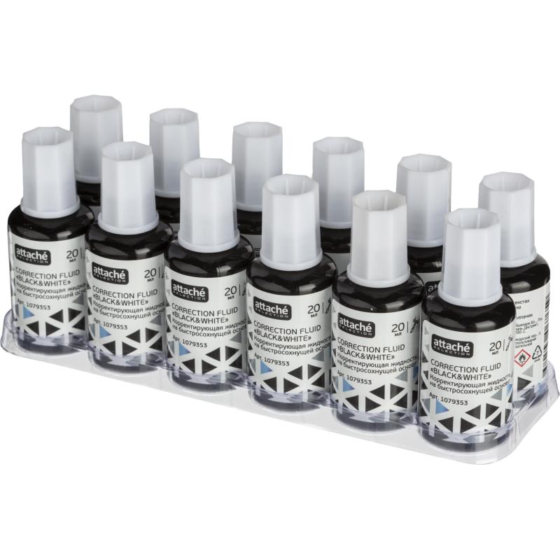 Корректирующая жидкость 20млBlack & White быстр.,кисточка