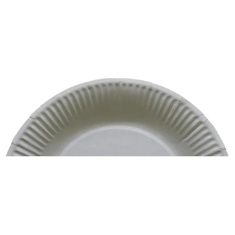 Тарелка одноразовая бум. 18см круглая, белая, 190 г/м2, 500шт/кор