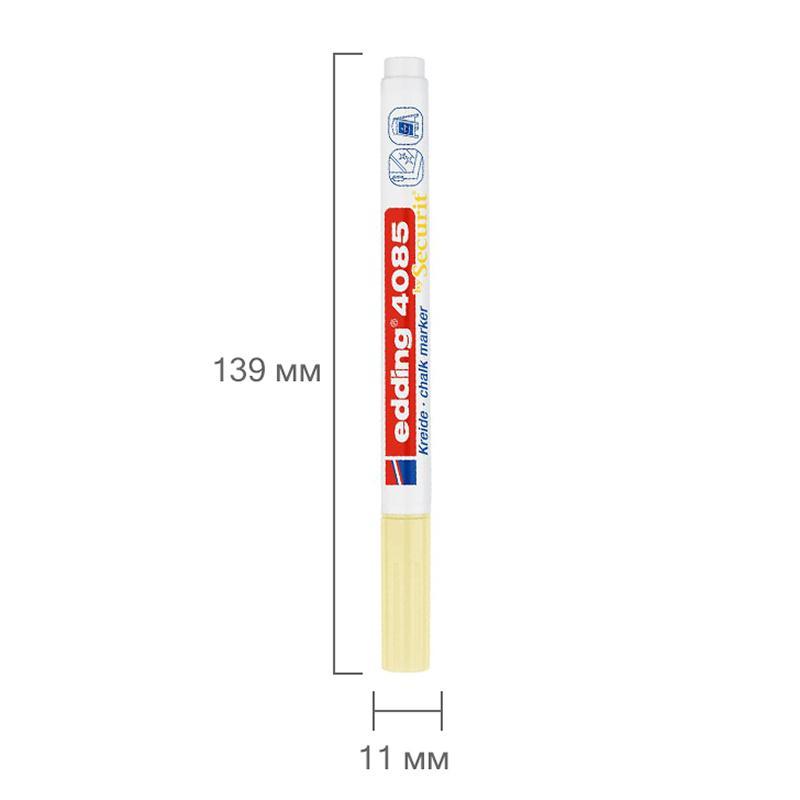 Маркер меловой edding 4085/135. 1-2 мм. Пастельный желтый
