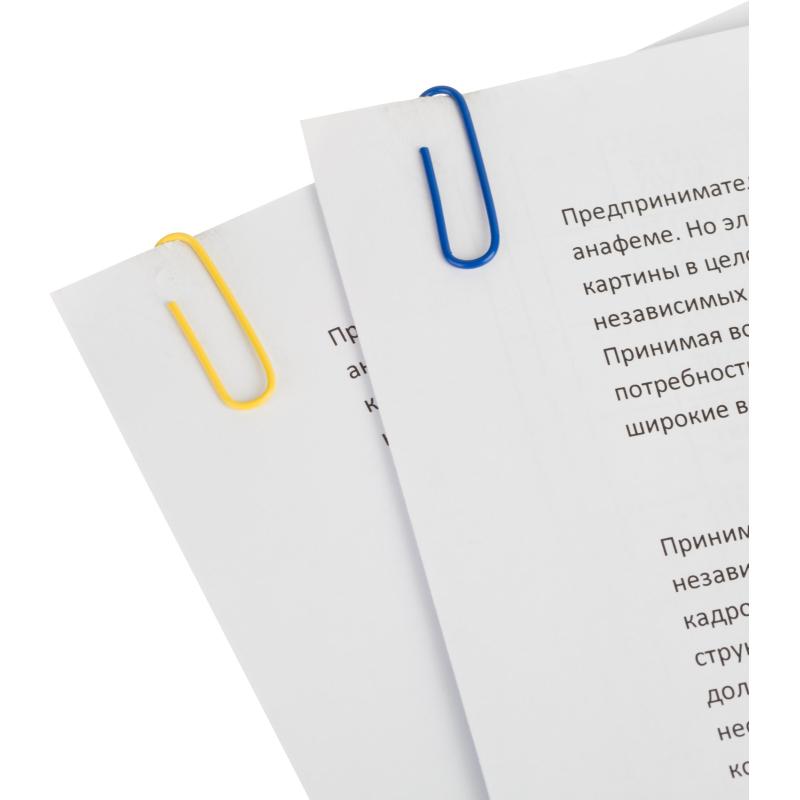 Скрепки Глобус С28-100ППл c полимерн.покрыт,28мм,разноцв,европодв,100 шт/уп