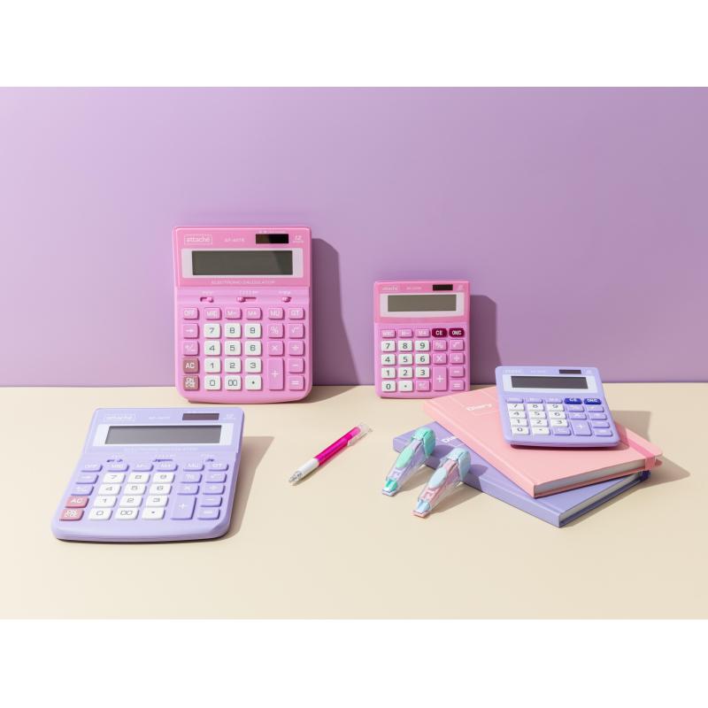 Калькулятор настольный КОМП Attache, AС-223R,8р,дв. пит, розовый,134x107x34