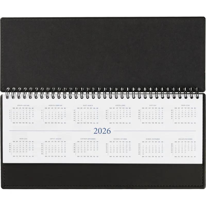 Планинг датированный 2026, черный 303х150 мм, 120 стр,АТТАСНЕ Вива