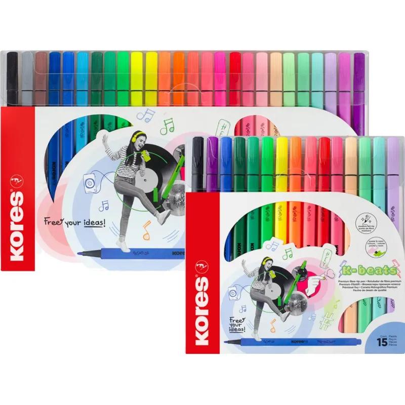 Фломастеры K-BEATS наб 26цв в коробке,пастель,неон.цв