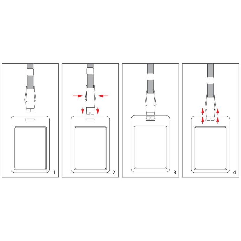 Держатель для бейджа c пластиковым замком черн.  Attache K-1022