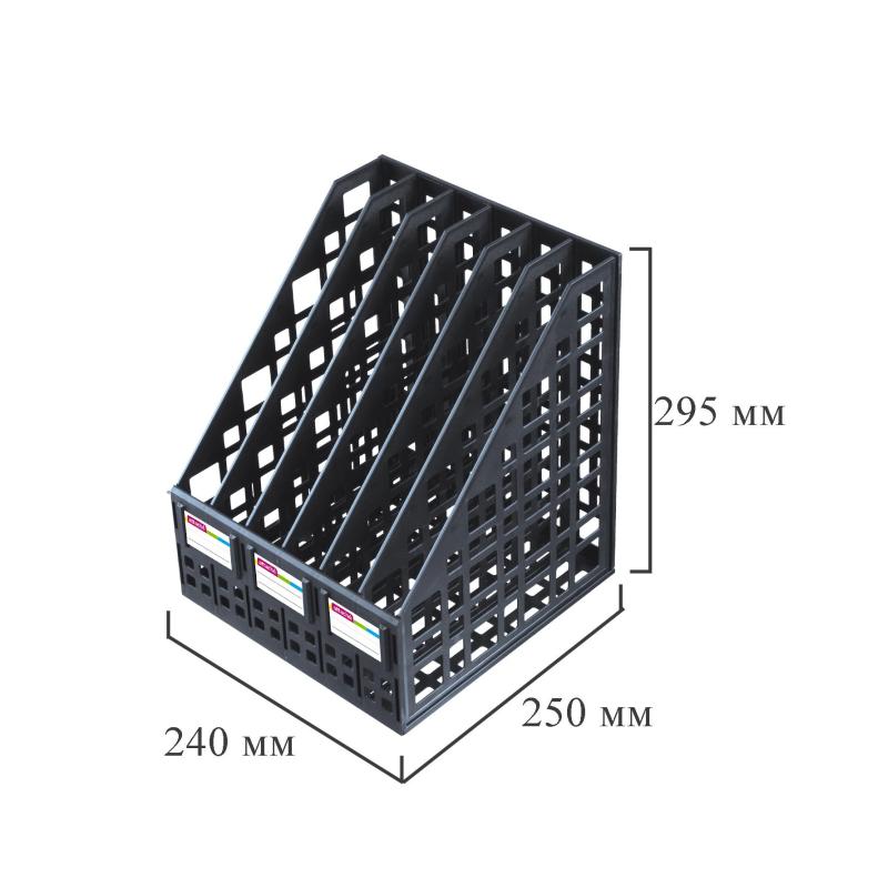 Лоток вертикальный для бумаг Attache сборный черный 6 отделений