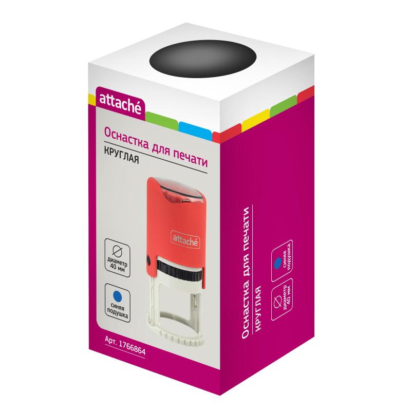 Оснастка для печати круглая Attache R40 красная 9140