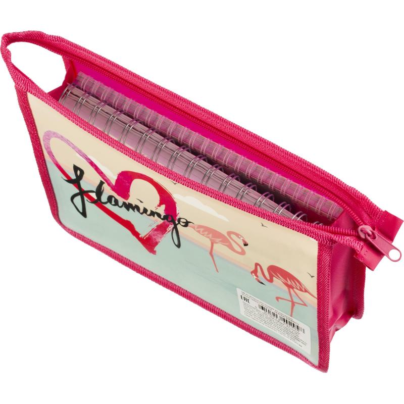 Папка для тетрадей А5 пластиковая, печать на картоне,молния сверху ПМ-А5-29