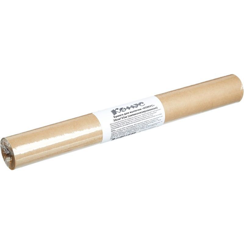 Бумага для выпечки 38смx25м коричневая, КОМУС, силиконизированная