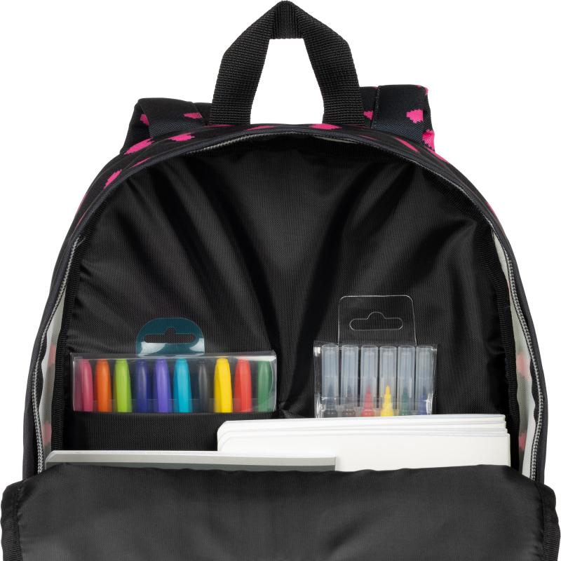 Рюкзак школьный Комус Класс Shape, Сердечки, Черный, 1 отд