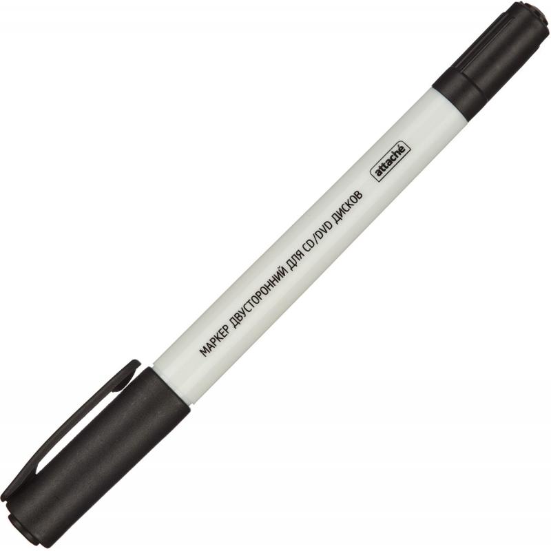 Маркер для CD Attache двусторонний черный 0,5/1,2 мм
